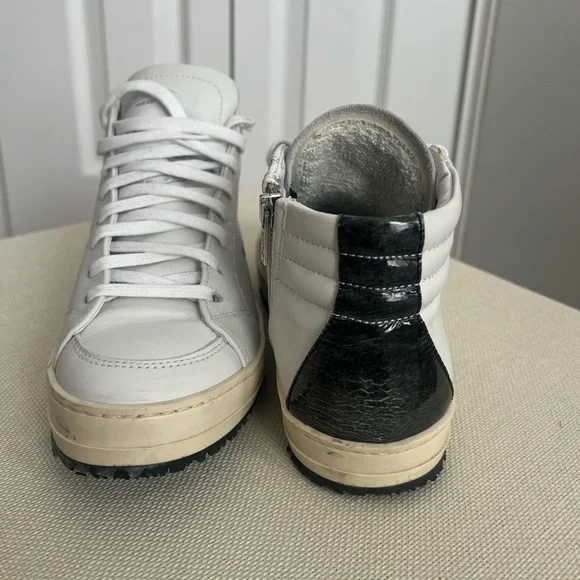 P448 Skate Mid Sneaker White Size 36- Italian Leather - Picture 5 of 6